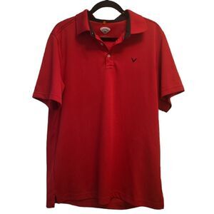 Callaway Polo Shirt Men's Large Red Golf Polo Short
